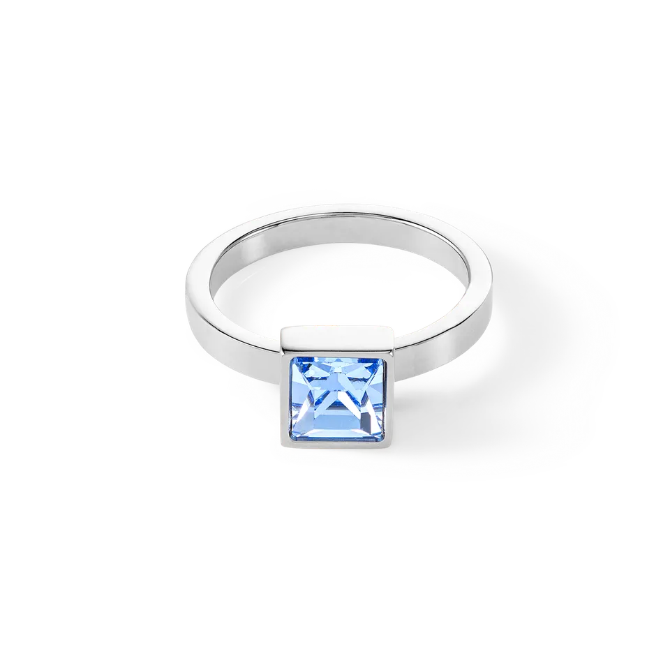 coeur-de-lion-brilliant-square-big-ring-silber-hellblau image 1