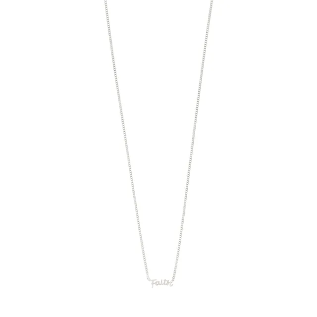 pilgrim-faith-halskette-versilbert-schriftzug-anh-nger-38-cm-9-cm image 1