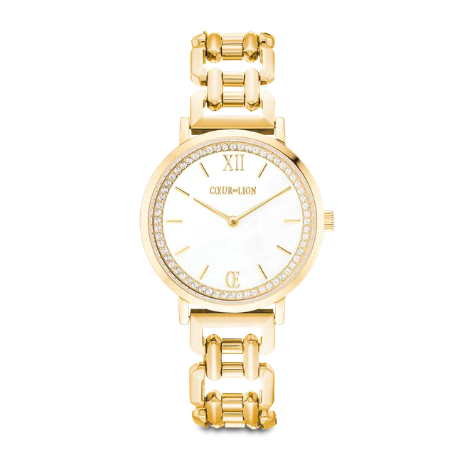 coeur-de-lion-uhr-rund-sparkling-perlmutt-statement-gold-edelstahl-gold image 1