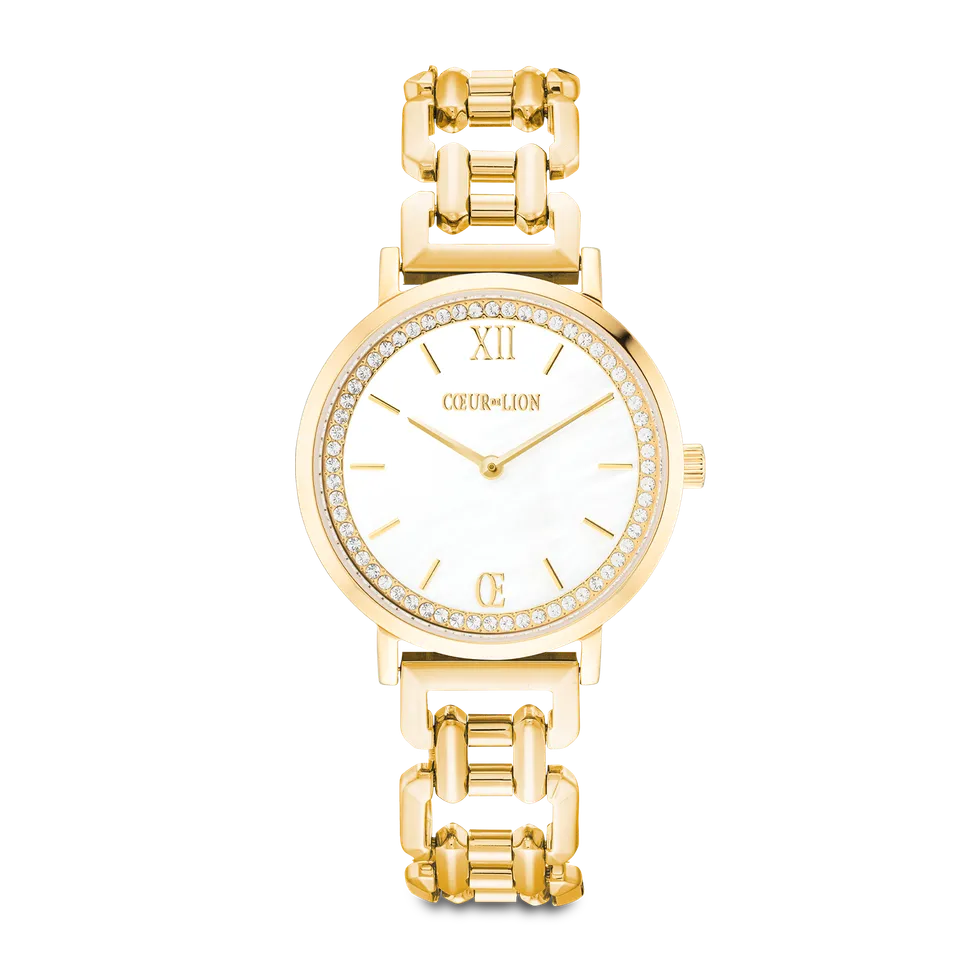 coeur-de-lion-uhr-rund-sparkling-perlmutt-statement-gold-edelstahl-gold image 1