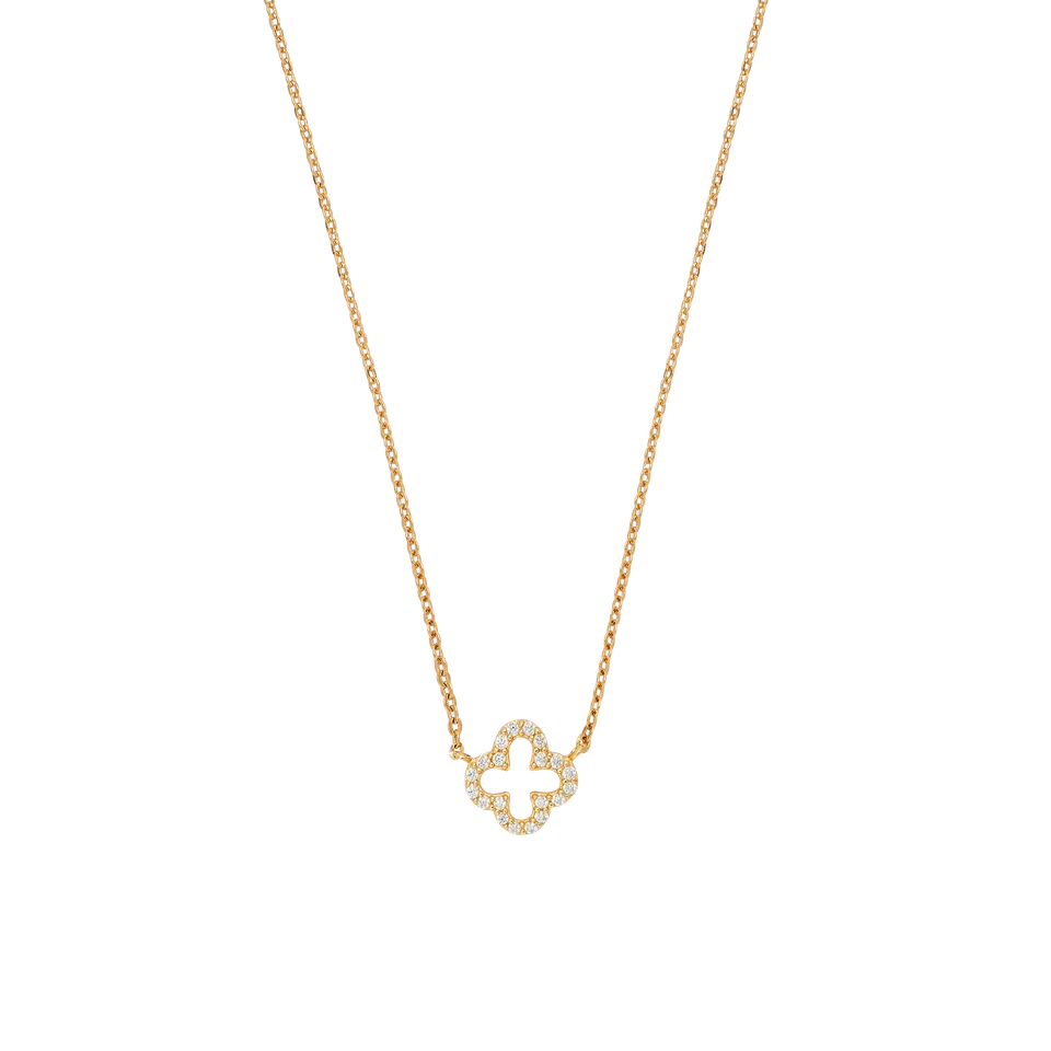 xenox-fine-clover-spark-halskette-585-gelbgold-mit-zirkonia image 1