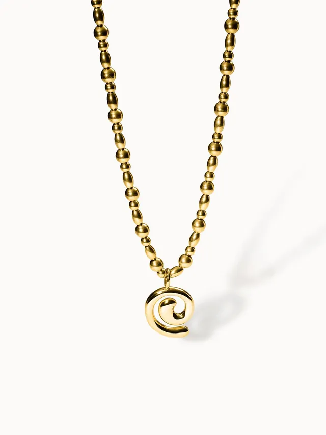 purelei-swirl-kette-mit-spiralanh-nger-statement-halskette-verstellbar-40-45-cm image 1