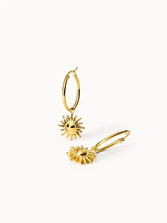 purelei-sun-creole-charm-ohrringe-creolen-mit-sonnen-anh-nger image 1