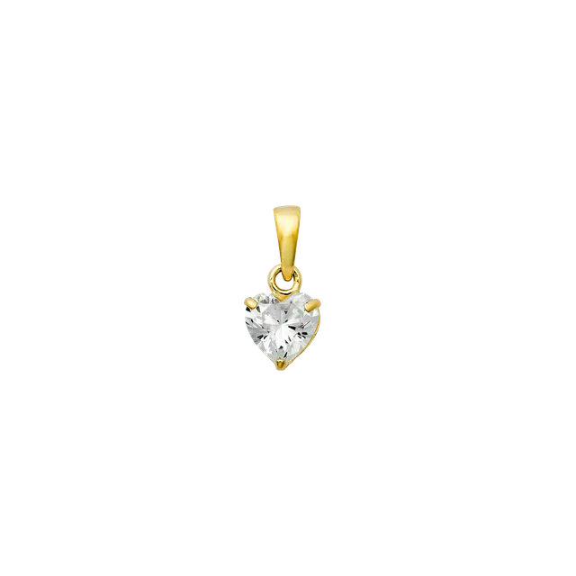 xenox-fine-herz-anh-nger-585-gelbgold-mit-zirkonia-3 image 1