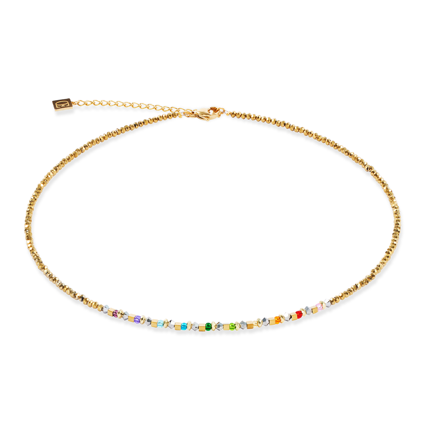 coeur-de-lion-halskette-golden-whisper-rainbow-swarovski-kristalle-multicolor image 1