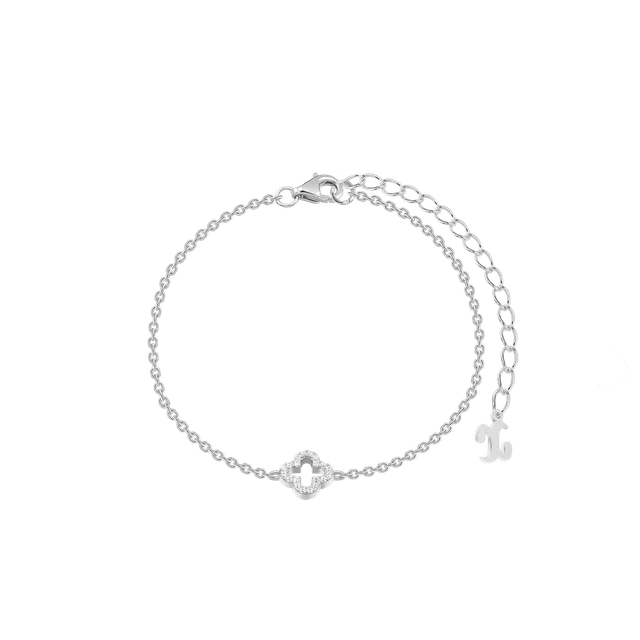 xenox-clover-armband-925-sterlingsilber-rhodiniert-mit-zirkonia-kleeblatt image 1