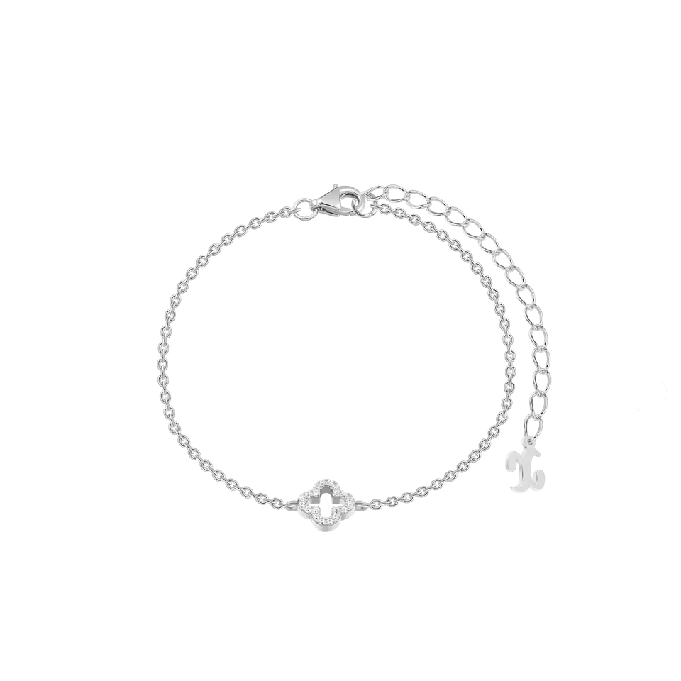 xenox-clover-armband-925-sterlingsilber-rhodiniert-mit-zirkonia-kleeblatt image 1
