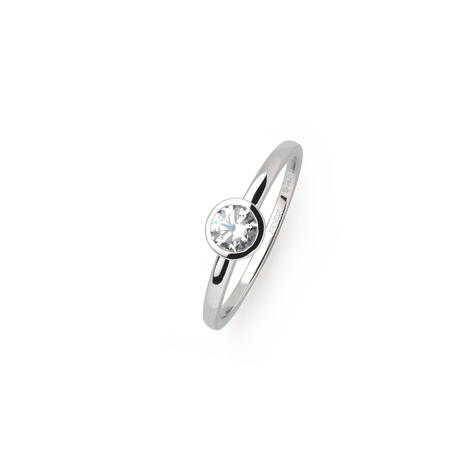 xenox-zarge-ring-925-sterlingsilber-rhodiniert-mit-zirkonia image 1