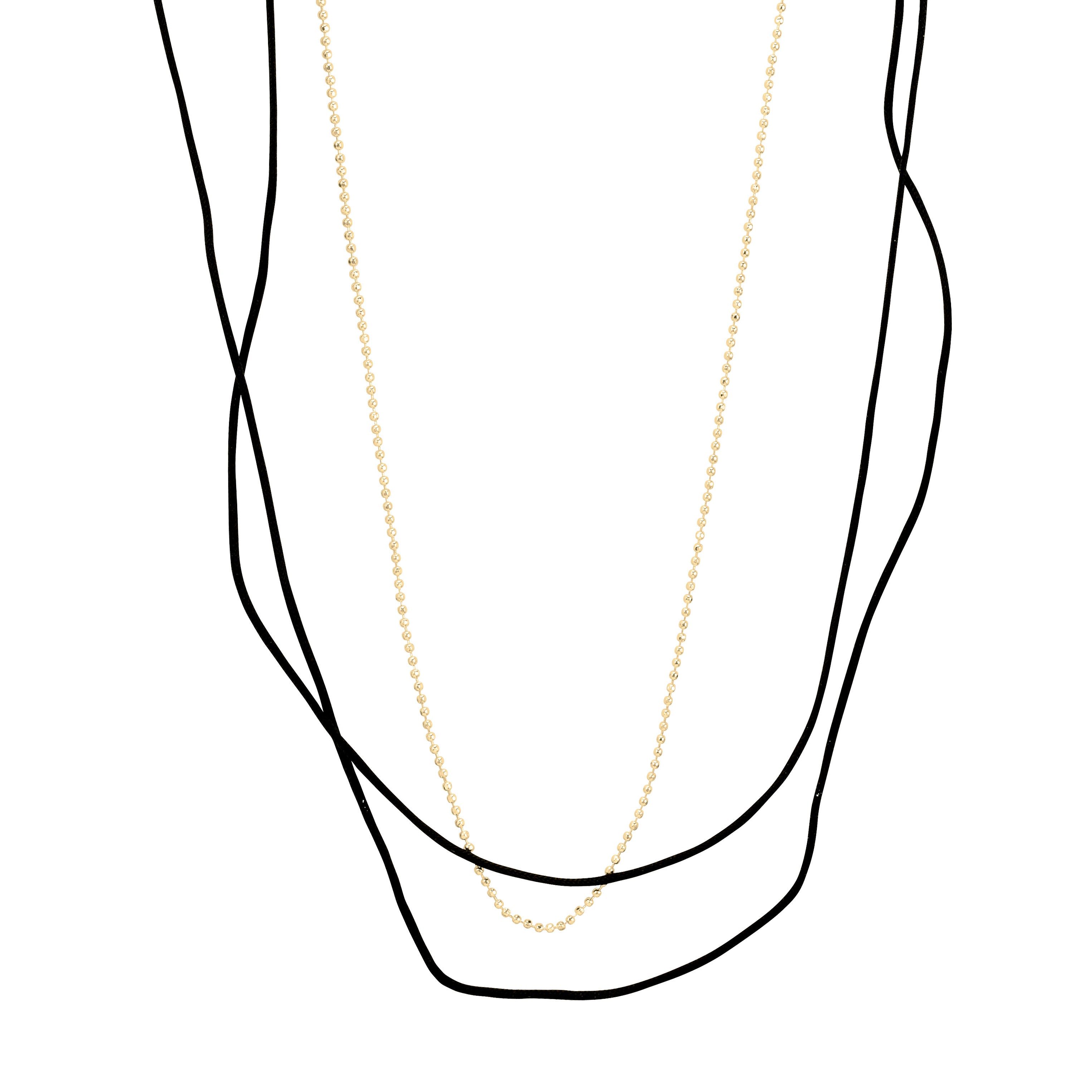 pilgrim-charm-halsketten-set-2-in-1-gold-plattiert-schwarz image 1