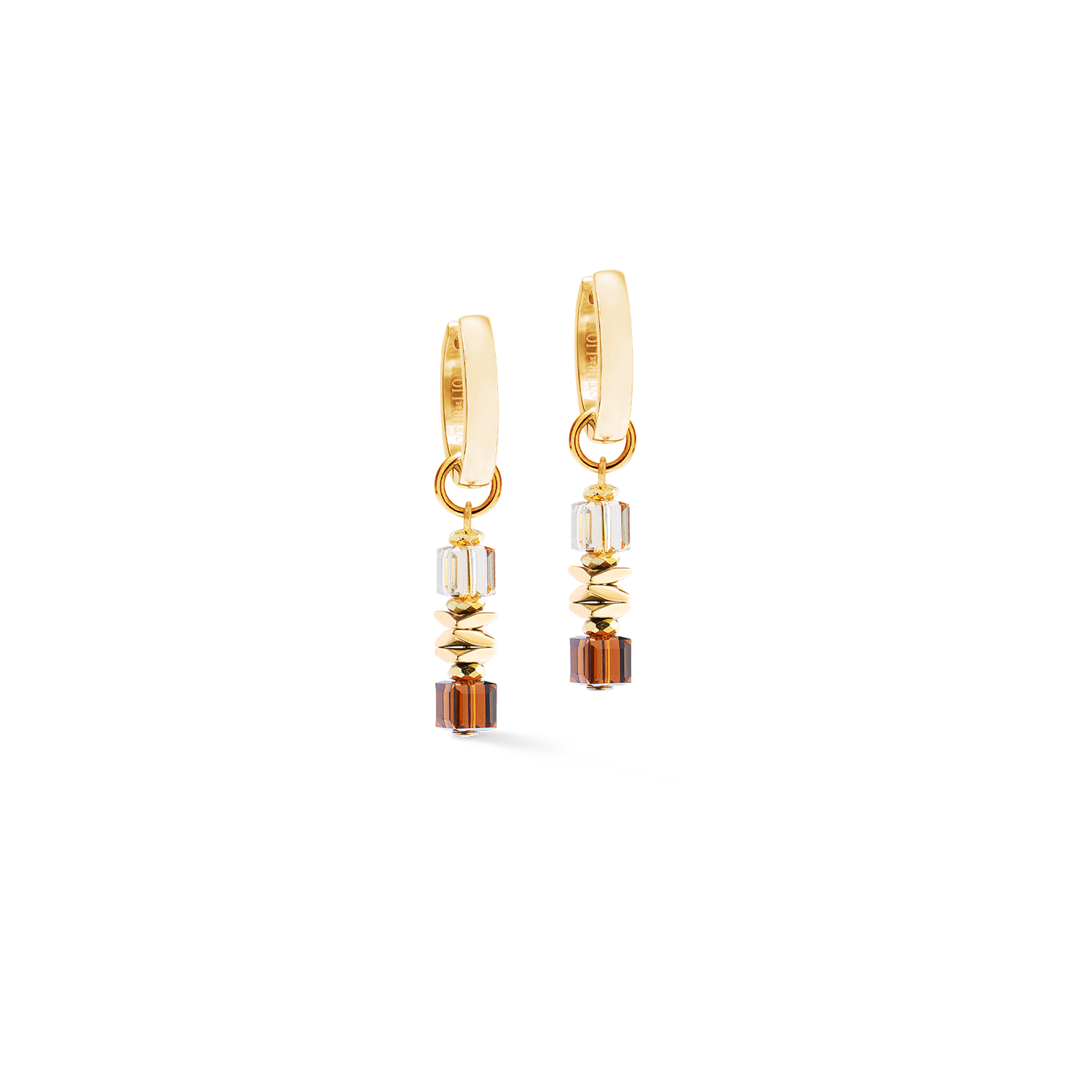 coeur-de-lion-creole-wave-cube-flow-gold-braun-mit-charm image 1