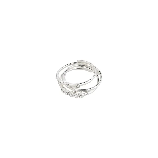 pilgrim-sloan-ringe-3-in-1-set-versilbert-mit-preciosa-kristallen image 1
