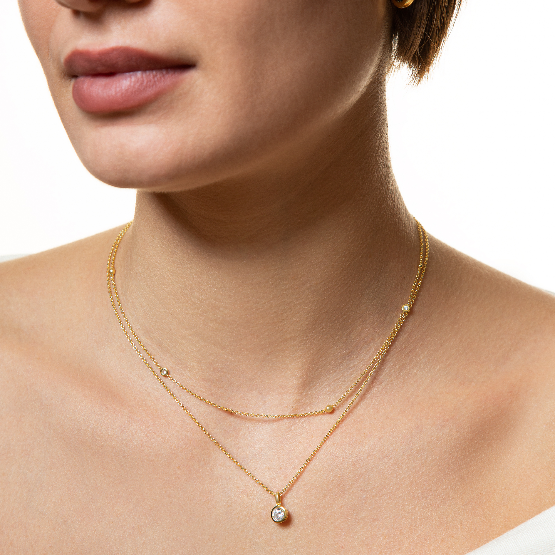 xenox-zarge-halskette-925-sterlingsilber-18k-vergoldung-mit-zirkonia image 2