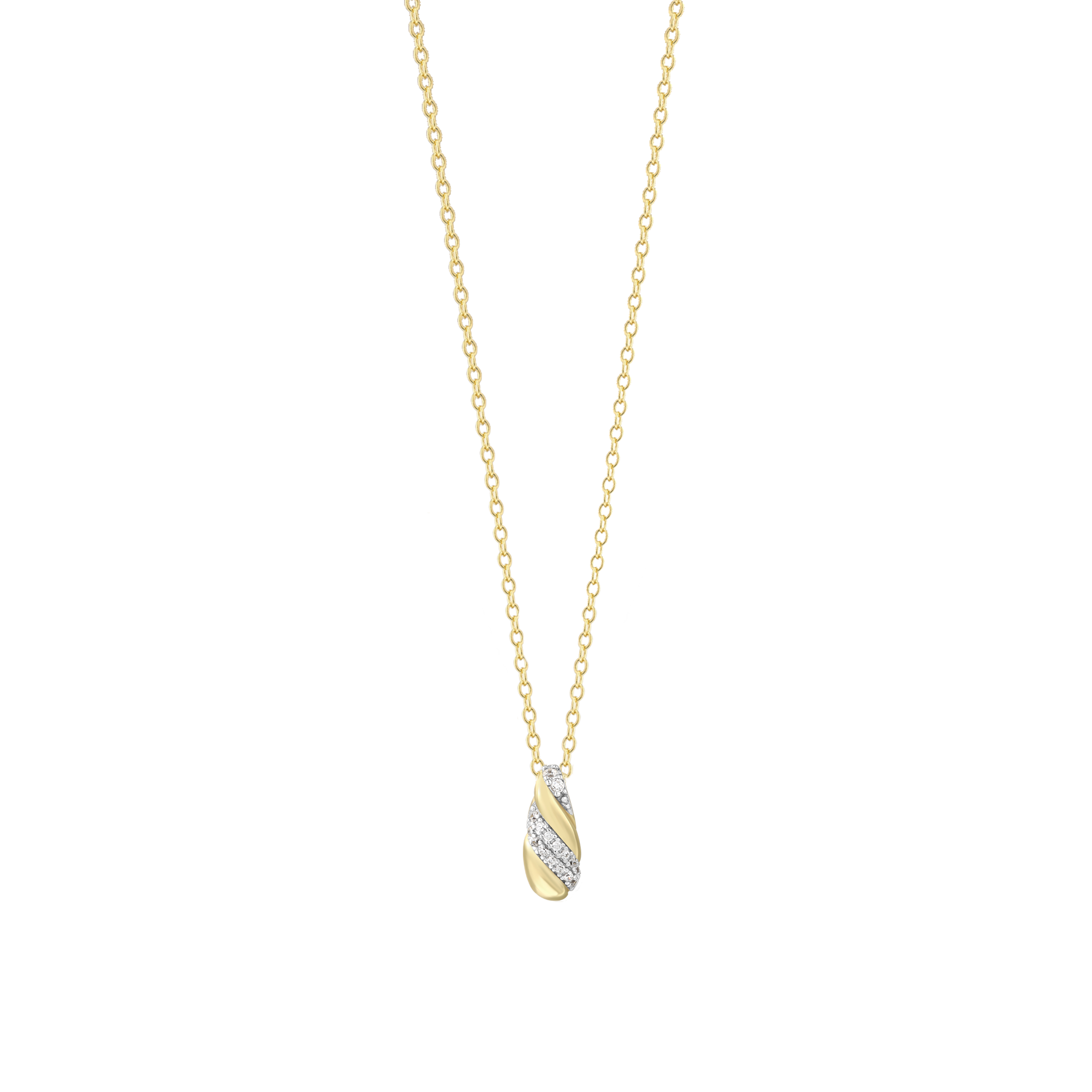 xenox-sculpted-halskette-925-sterlingsilber-18k-vergoldet-mit-zirkonia image 1