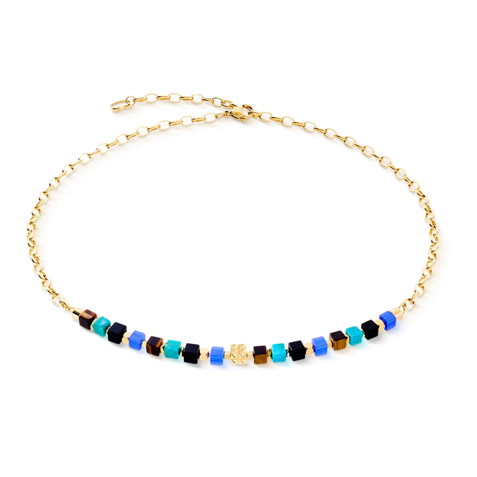 coeur-de-lion-halskette-cube-mosaic-lagoon-gold image 1