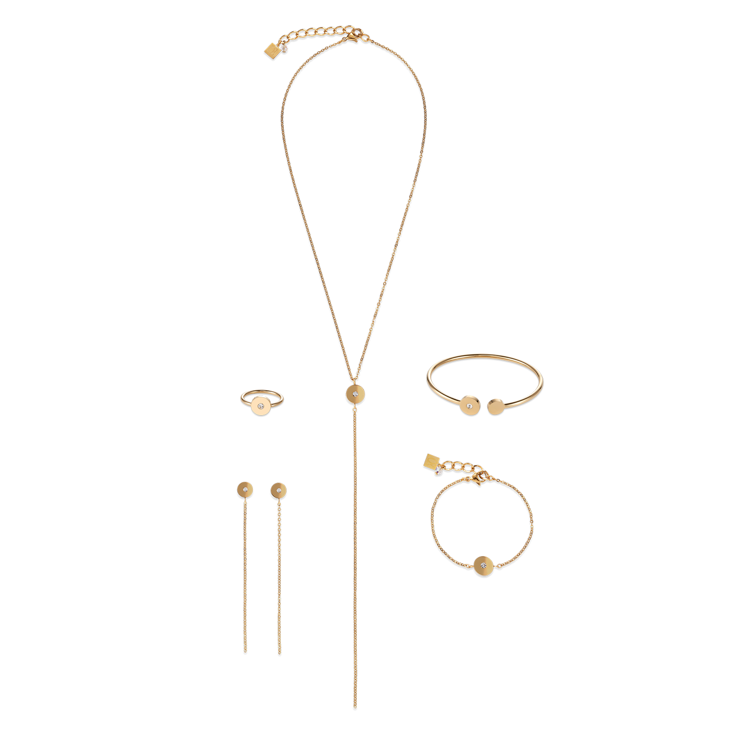 coeur-de-lion-sparklingcoins-ohrstecker-edelstahl-gold-0-8-1-cm image 3