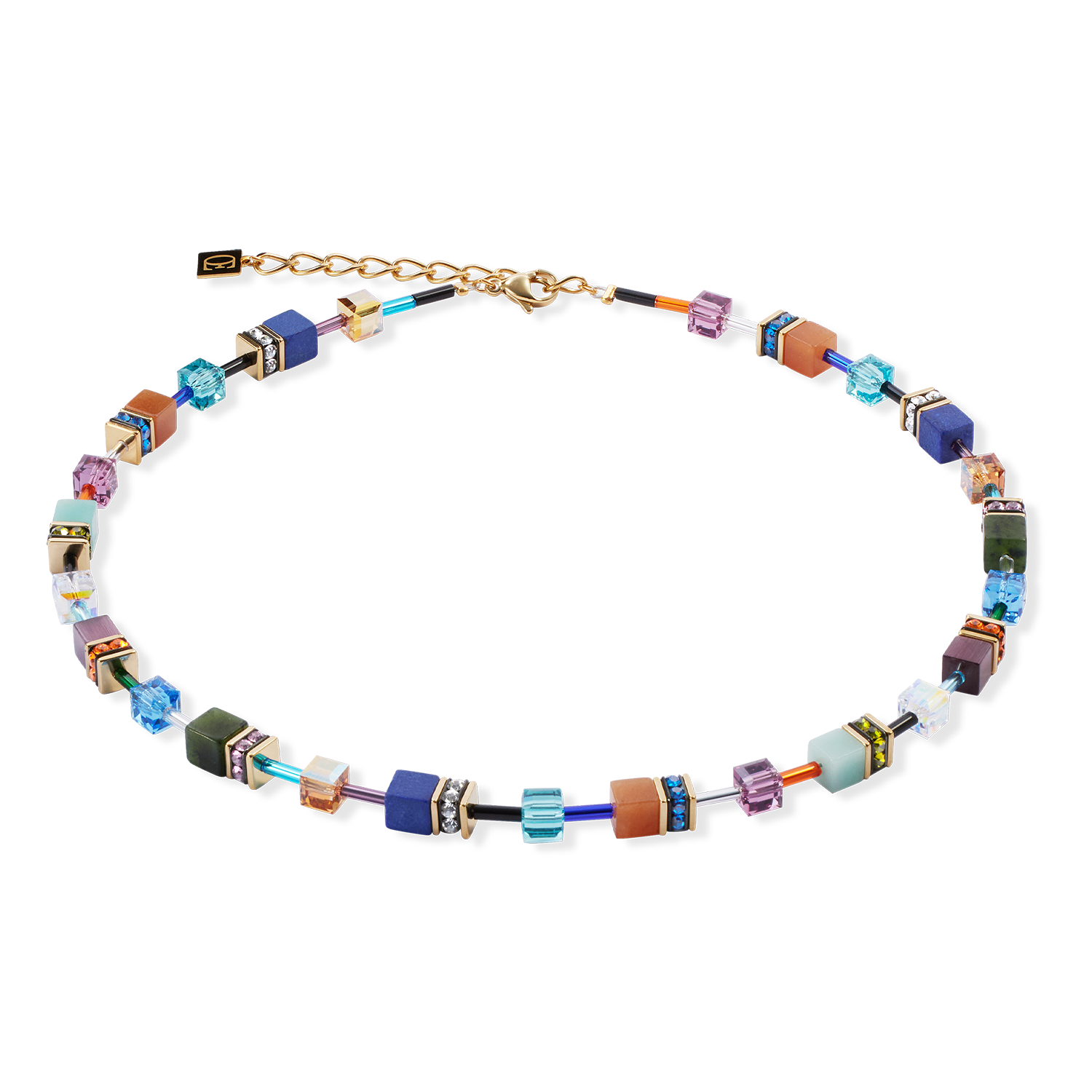 coeur-de-lion-geocube-iconic-precious-halskette-multicolor-motion-gold image 1