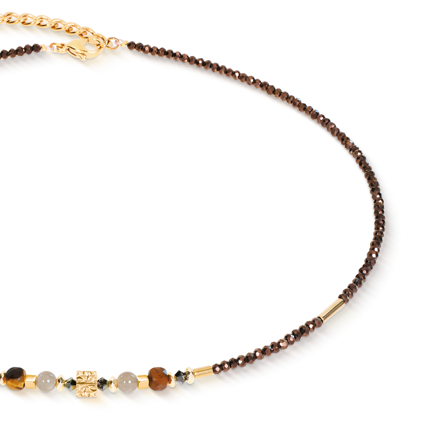 coeur-de-lion-halskette-cube-balance-golden-hazel-braun-42-6-cm image 2
