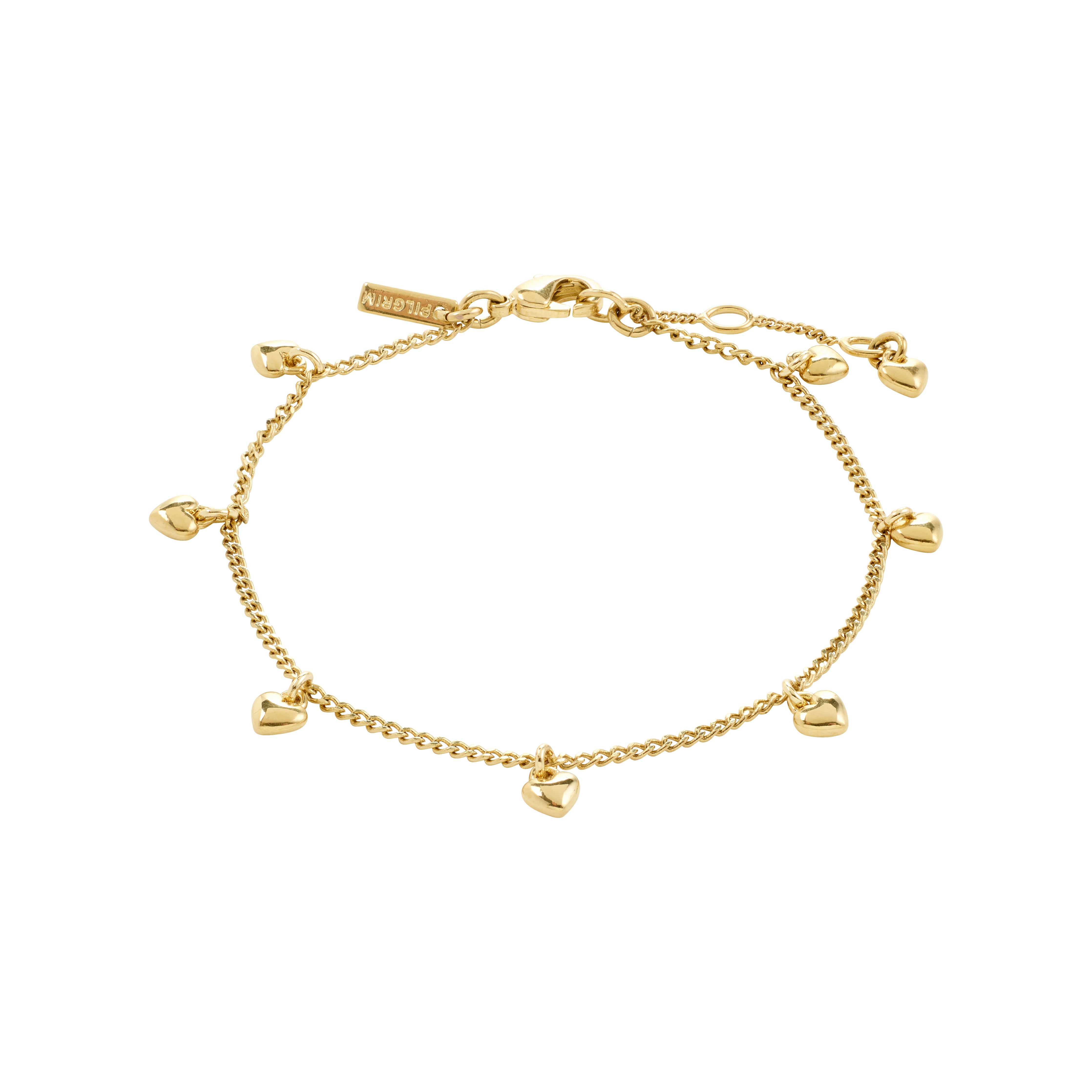 pilgrim-alaia-armband-vergoldet-mit-acht-herzanh-ngern image 1