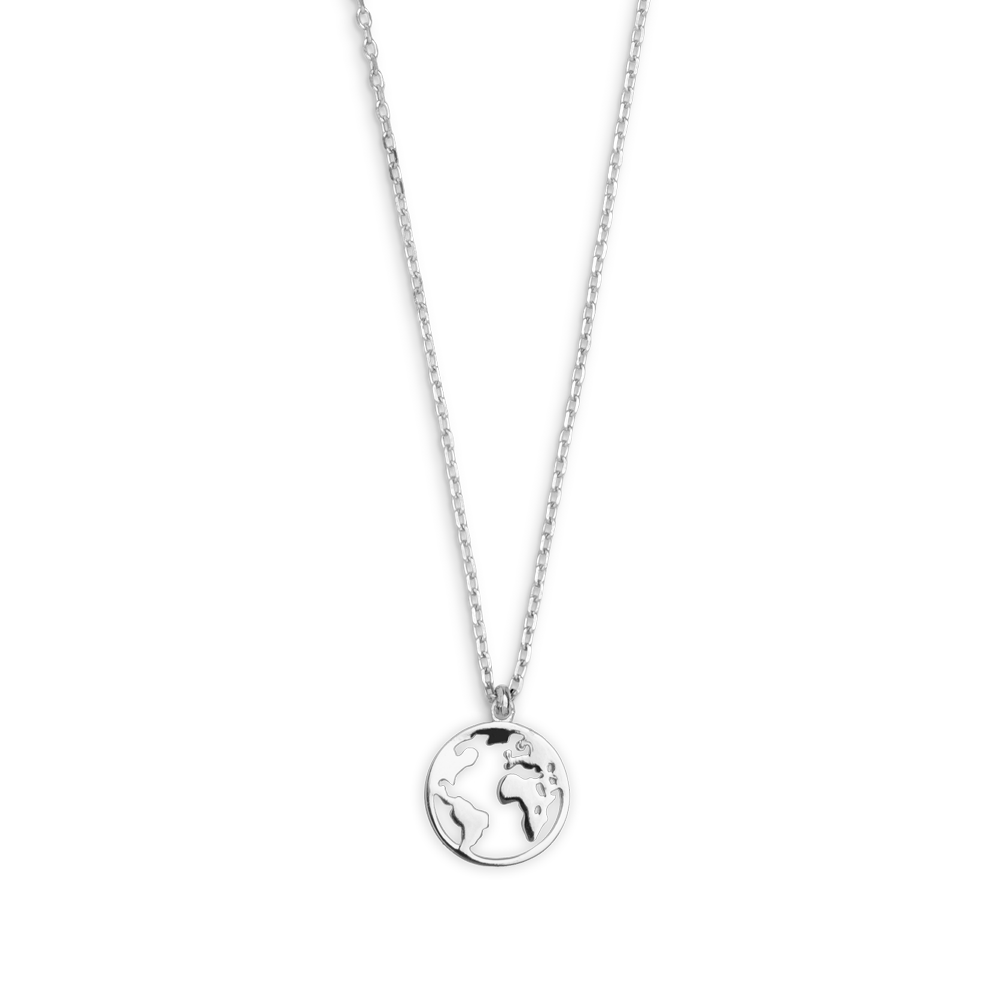 xenox-weltkugel-halskette-925-sterlingsilber-rhodiniert image 1