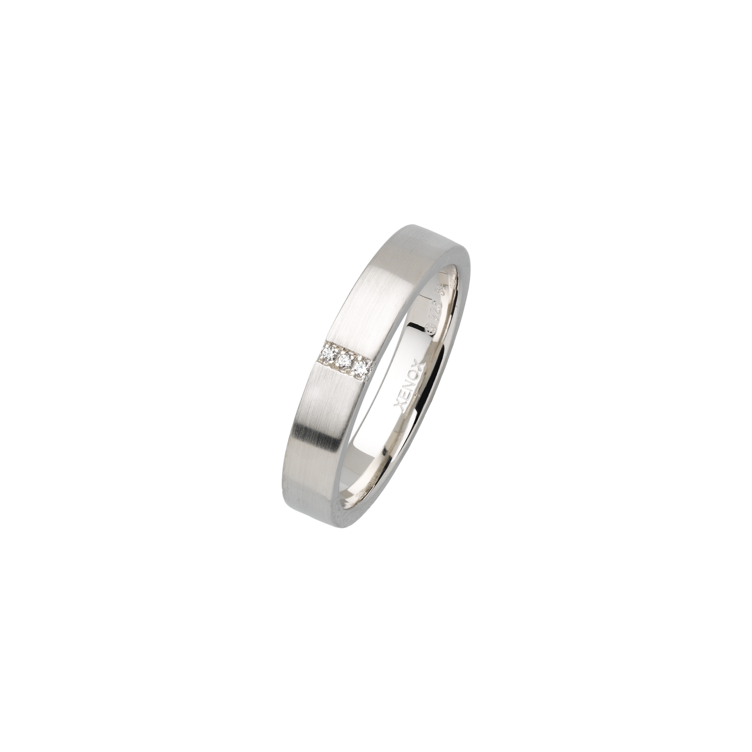 xenox-partnerring-925-sterlingsilber-rhodiniert-mit-zirkonia-xs9108-48 image 1
