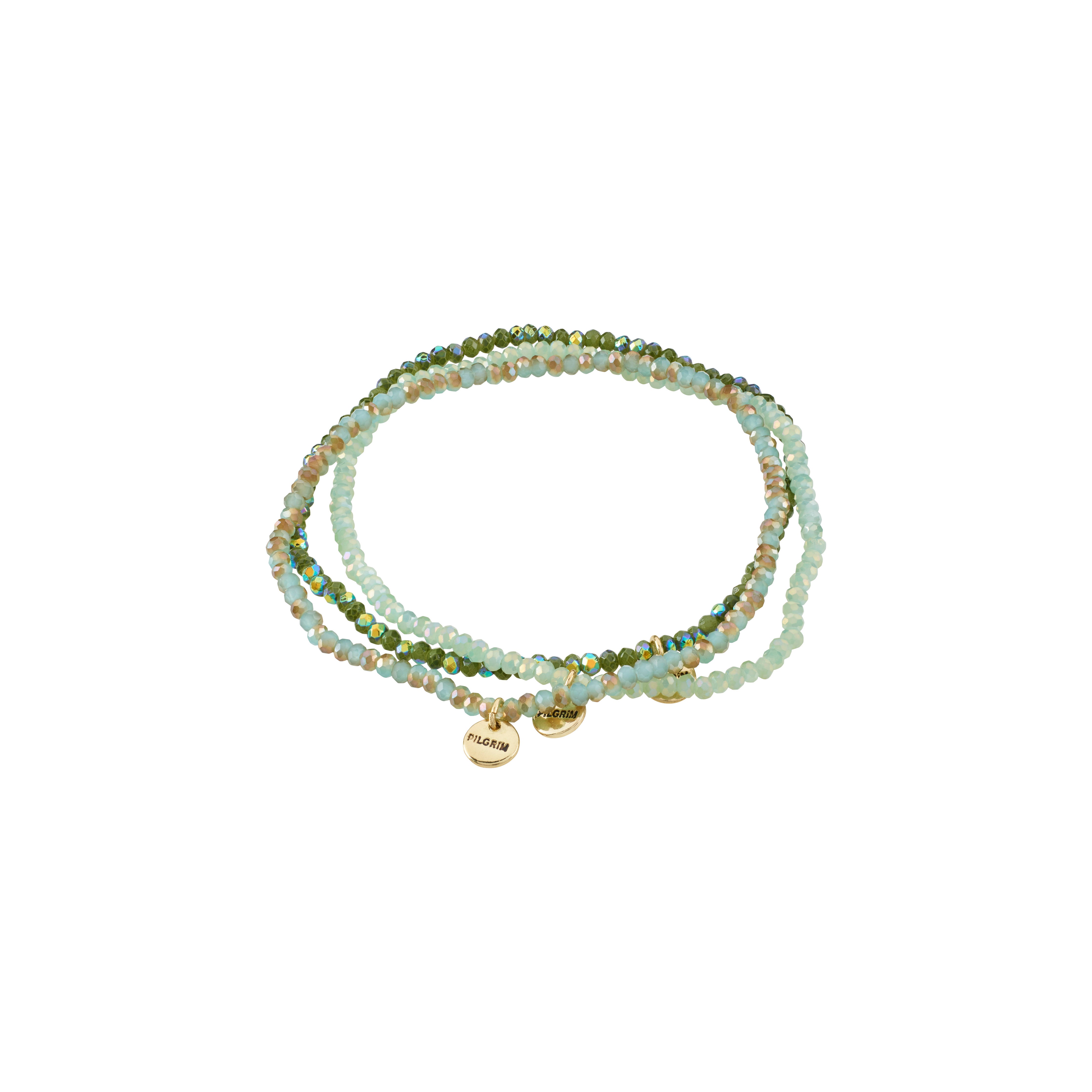 pilgrim-indigo-armband-set-3-teilig-gr-n-goldplattiert-17-cm image 1
