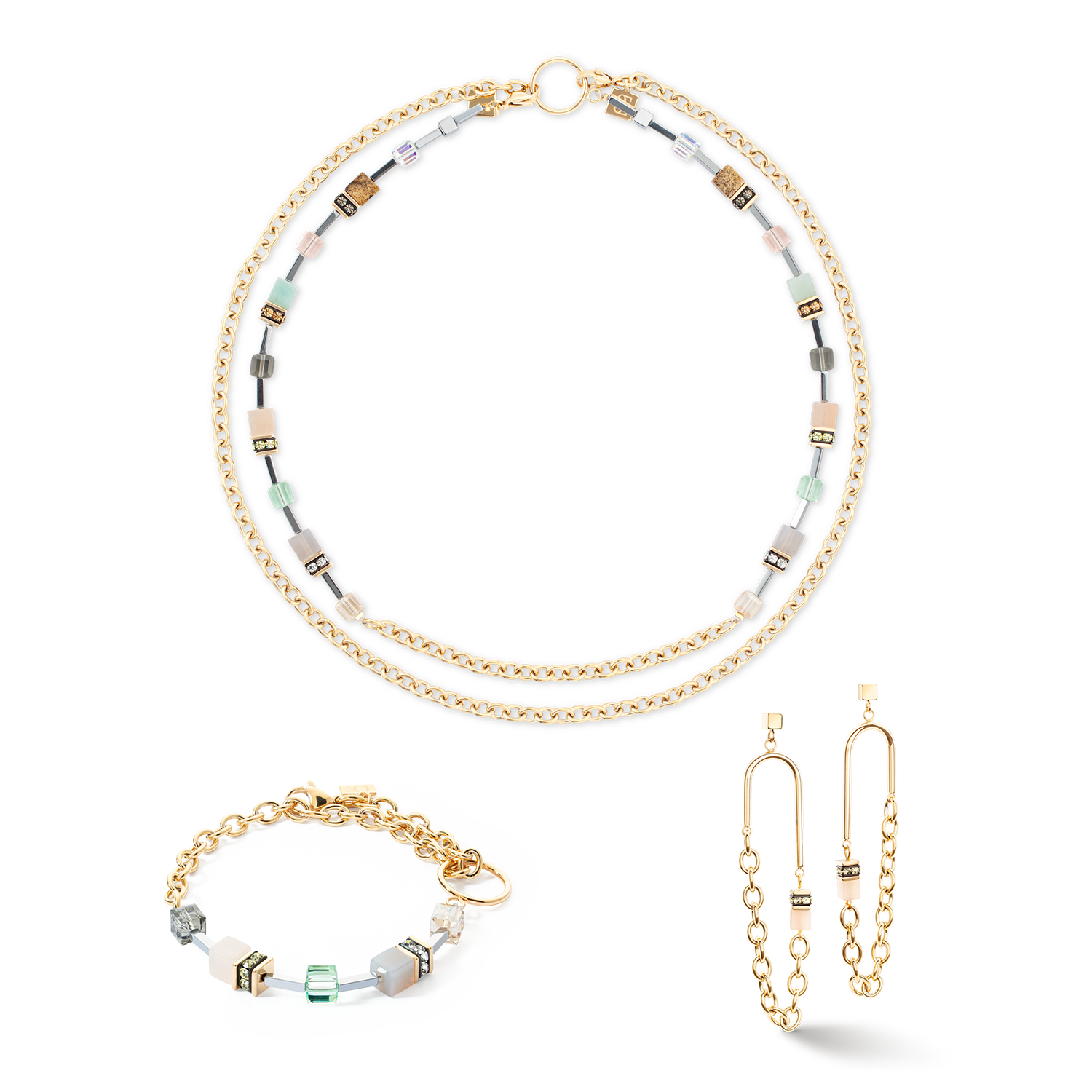 coeur-de-lion-halskette-geocube-iconic-boho-gold-multicolor-multi-wear image 3
