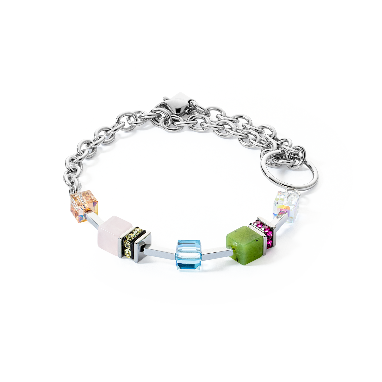 coeur-de-lion-geocube-iconic-boho-armband-silber-multicolor image 1