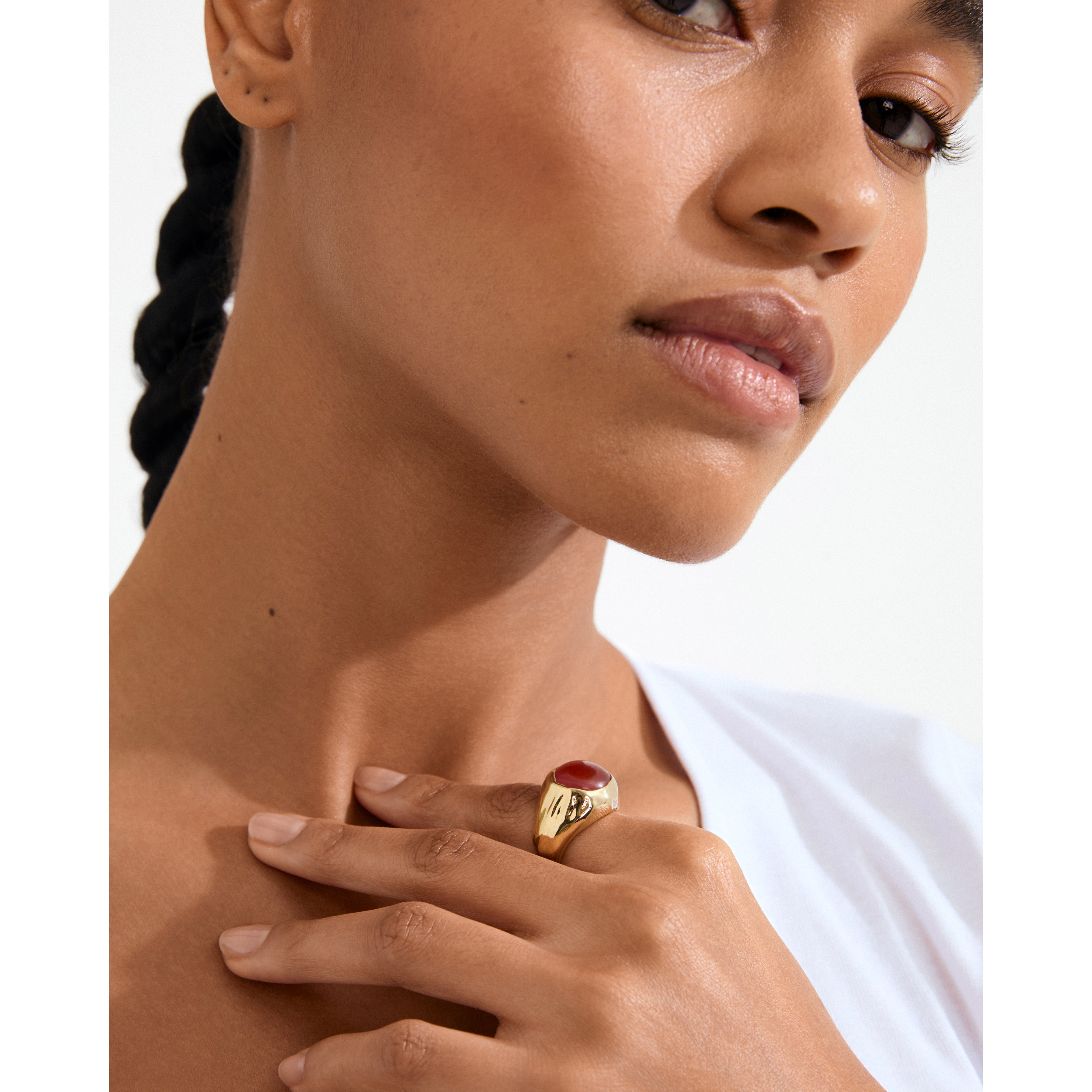 pilgrim-xdea-pave-icon-ring-gr-54-roter-onyx-18k-vergoldetes-recyceltes-sterling image 2