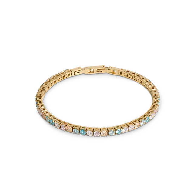 coeur-de-lion-tennisarmband-gold-multicolor-pastell-mit-zirkonia-und-edelstahl image 1
