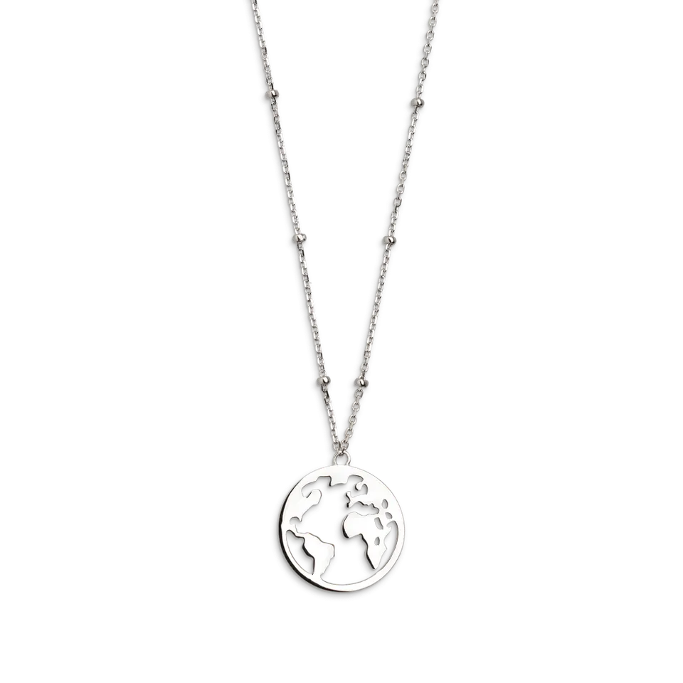 xenox-weltkugel-halskette-925-sterlingsilber-rhodiniert-xs2985 image 1
