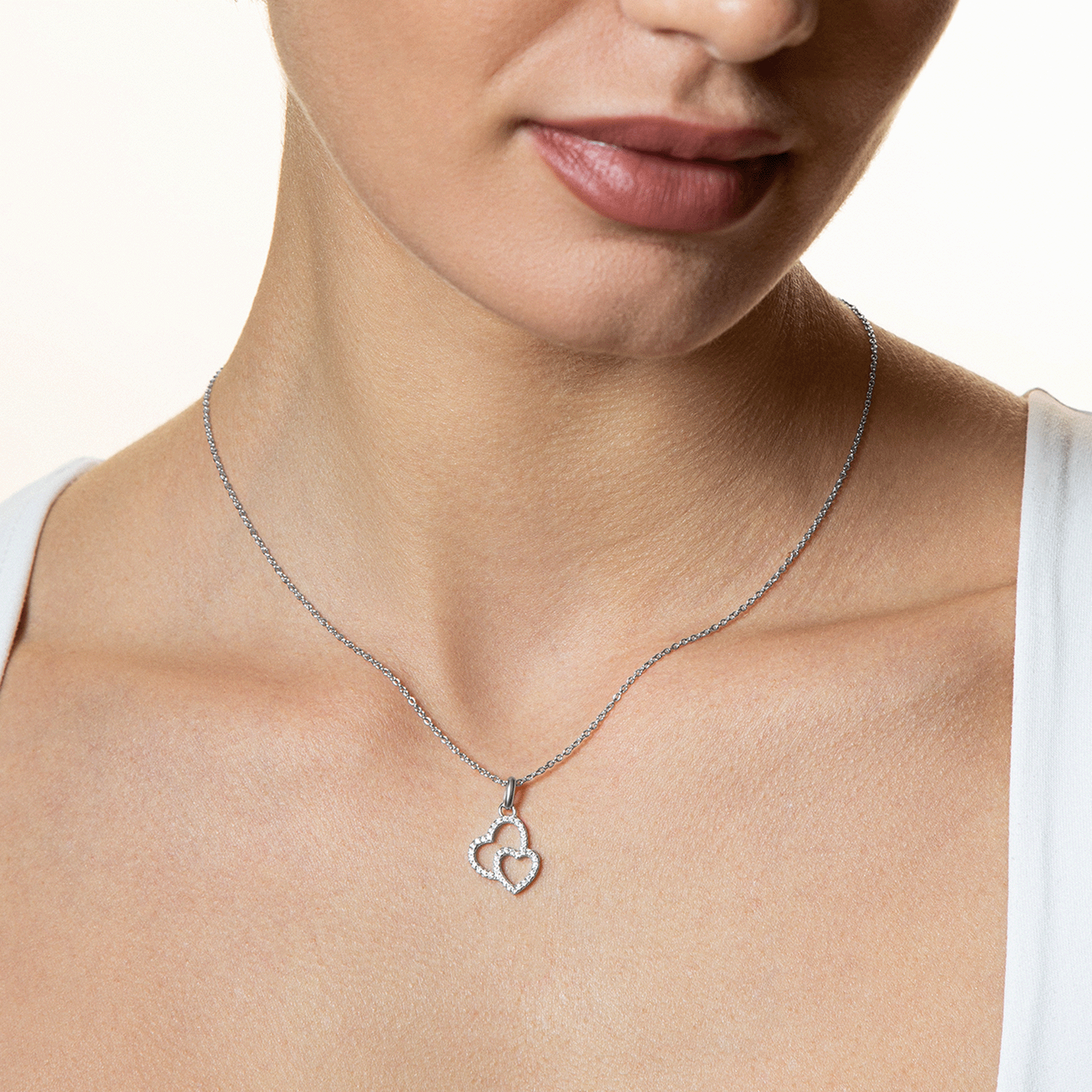 xenox-love-story-halskette-925-sterlingsilber-rhodiniert-mit-zirkonia image 2