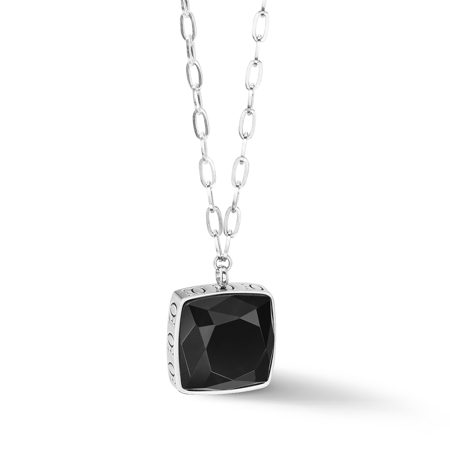 coeur-de-lion-oe-amulett-square-onyx-halskette-silber-schwarz image 2
