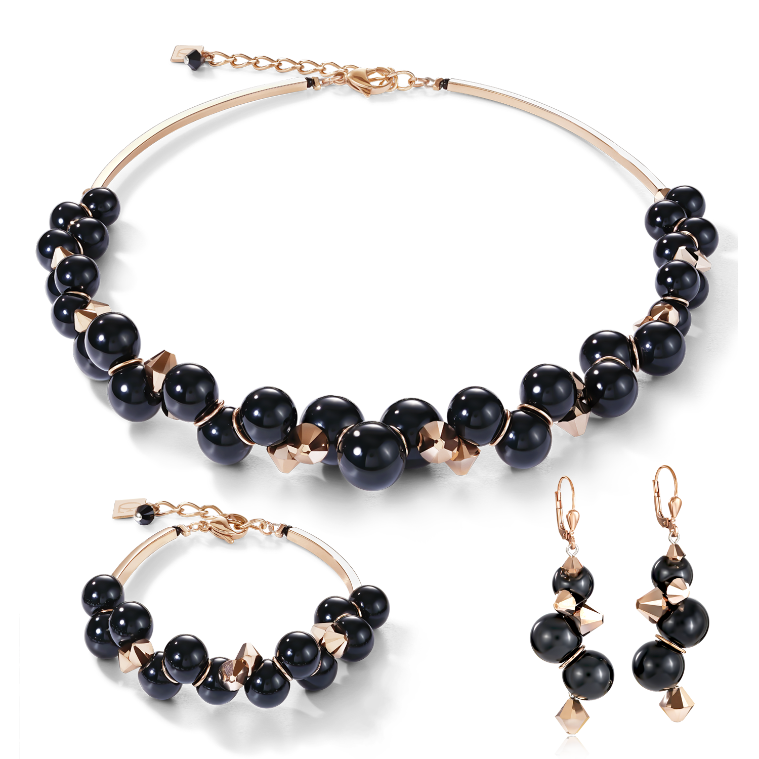 coeur-de-lion-acrylglas-armband-schwarz-mit-kristallen-ros-gold image 3