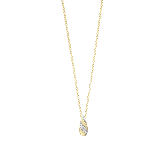 xenox-sculpted-halskette-925-sterlingsilber-18k-vergoldet-mit-zirkonia image 1
