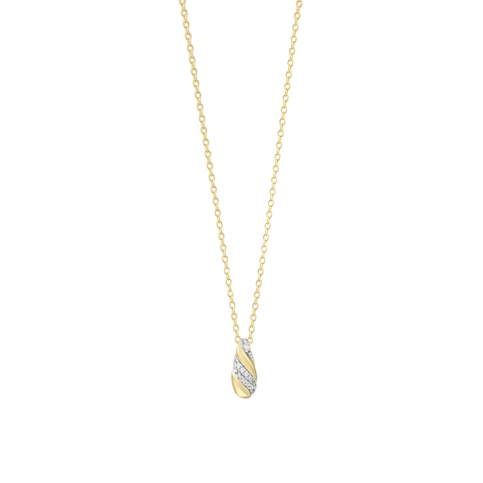 xenox-sculpted-halskette-925-sterlingsilber-18k-vergoldet-mit-zirkonia image 1