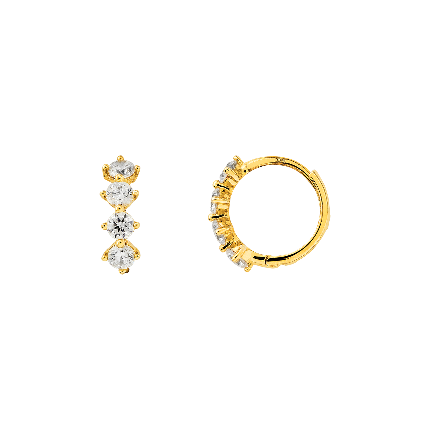 xenox-fine-krappe-creolen-585-gelbgold-mit-zirkonia image 1