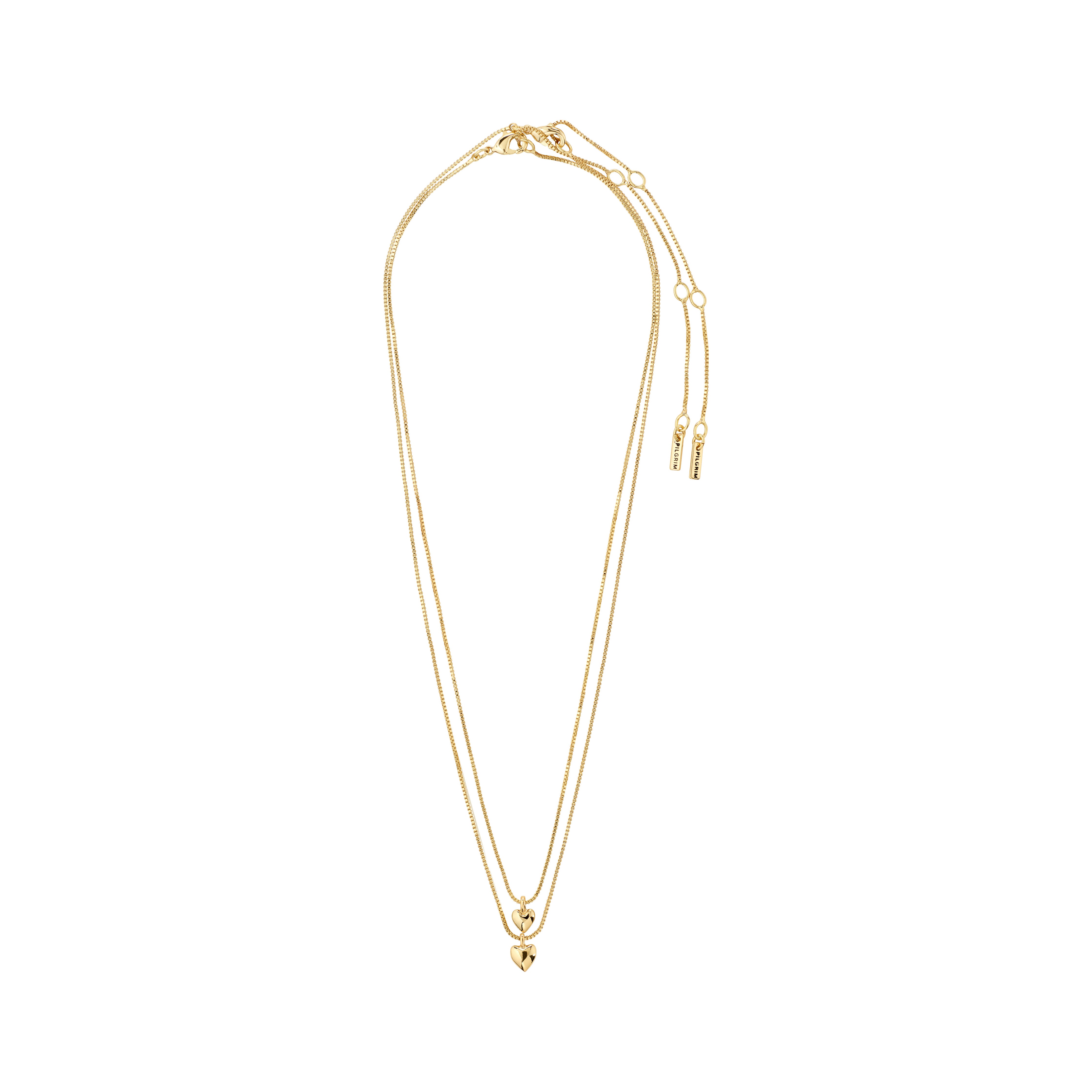 pilgrim-penina-geschenkset-2x-herz-halskette-ohrstecker-goldplattiert image 3