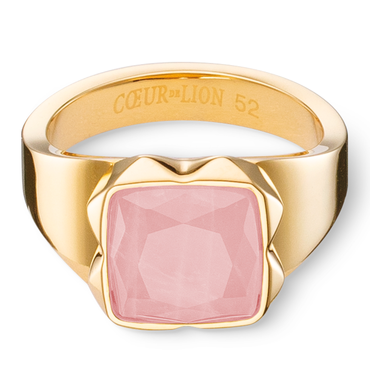 coeur-de-lion-spikes-square-ring-rosenquarz-gold-rosa image 2