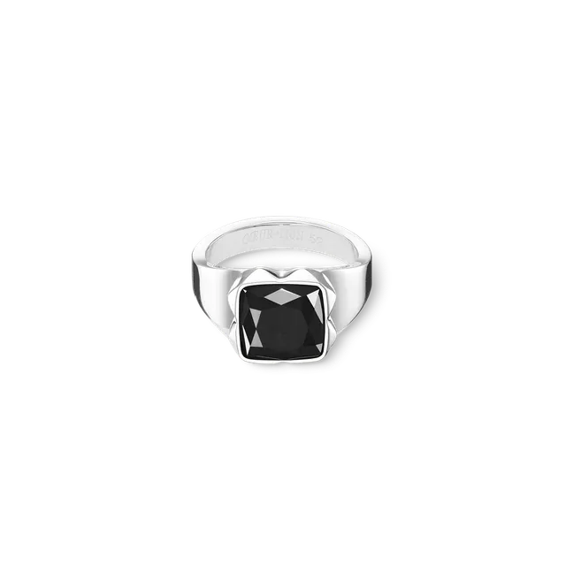 coeur-de-lion-ring-spikes-square-onyx-silber-schwarz image 1