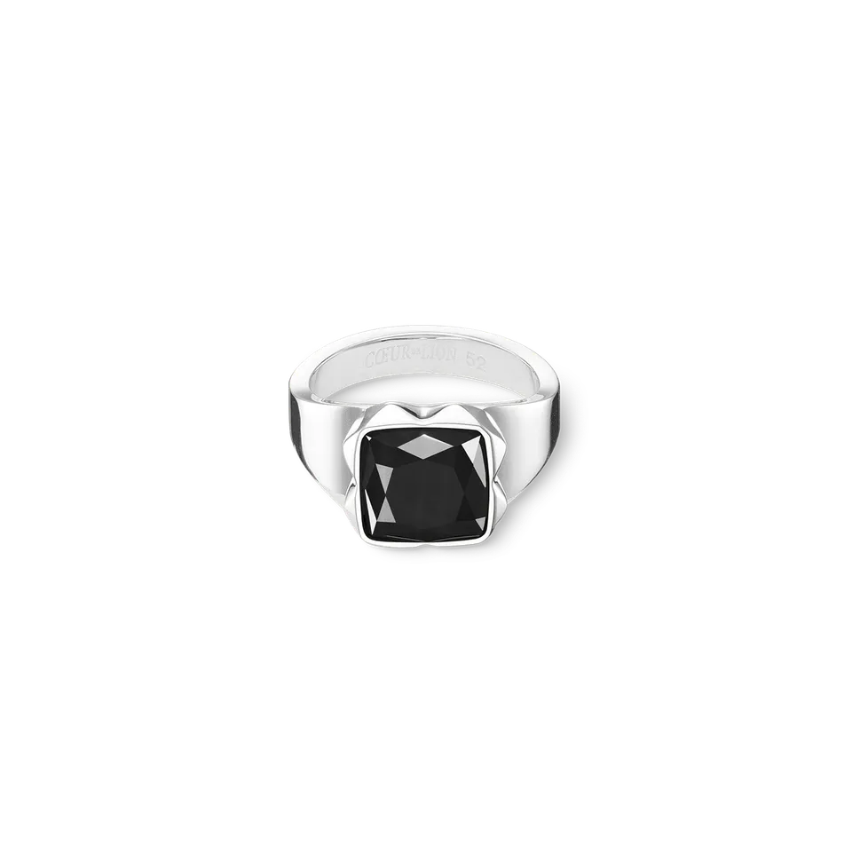 coeur-de-lion-ring-spikes-square-onyx-silber-schwarz image 1
