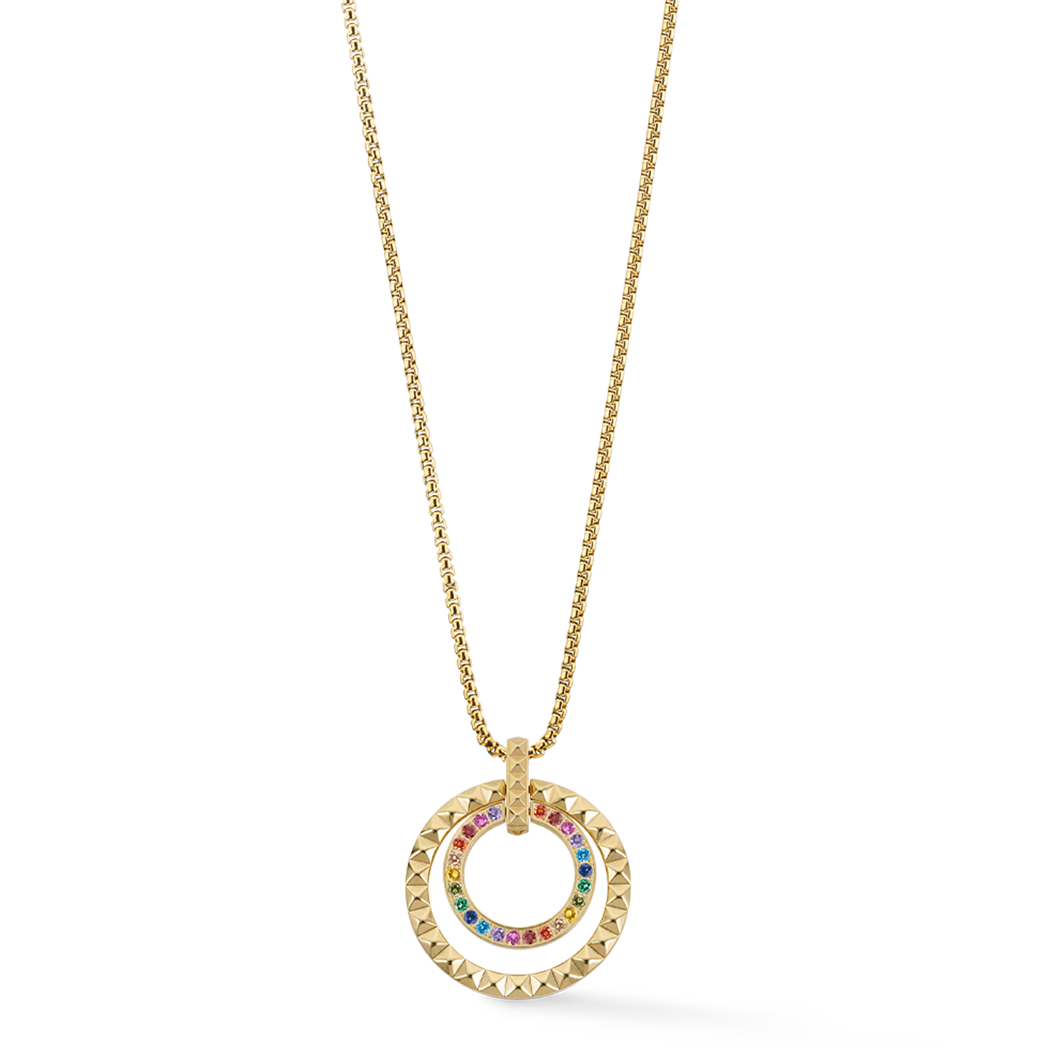coeur-de-lion-halskette-circle-duo-rainbow-gold-35-mm image 2