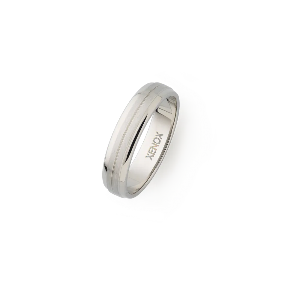 xenox-partnerring-aus-edelstahl-matt-poliert image 1