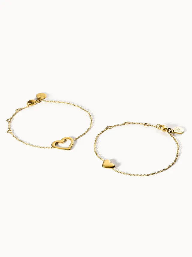 purelei-radiant-love-armband-set-2er-herz-armband-set-in-gold-ros-gold-silber image 1