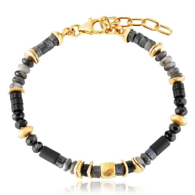 julie-julsen-loving-stones-armband-mit-achat-labradorit-und-spinell-schwarz-gold image 1