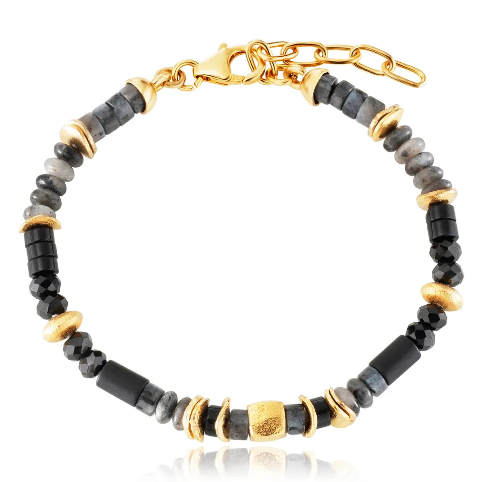 julie-julsen-loving-stones-armband-mit-achat-labradorit-und-spinell-schwarz-gold image 1