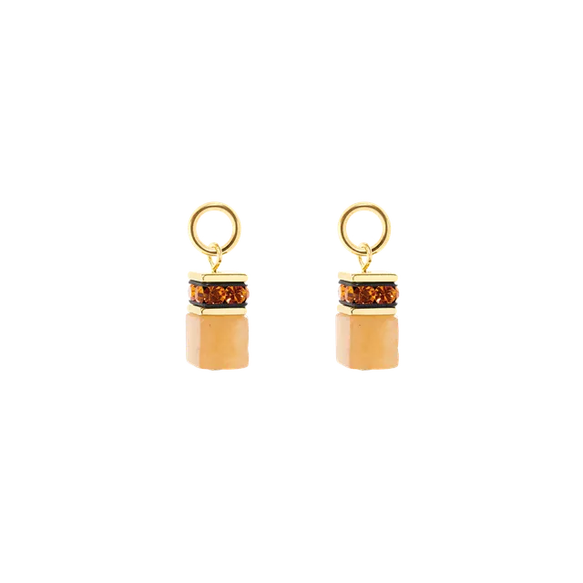 coeur-de-lion-ear-me-up-charm-geocube-gold-orange image 1