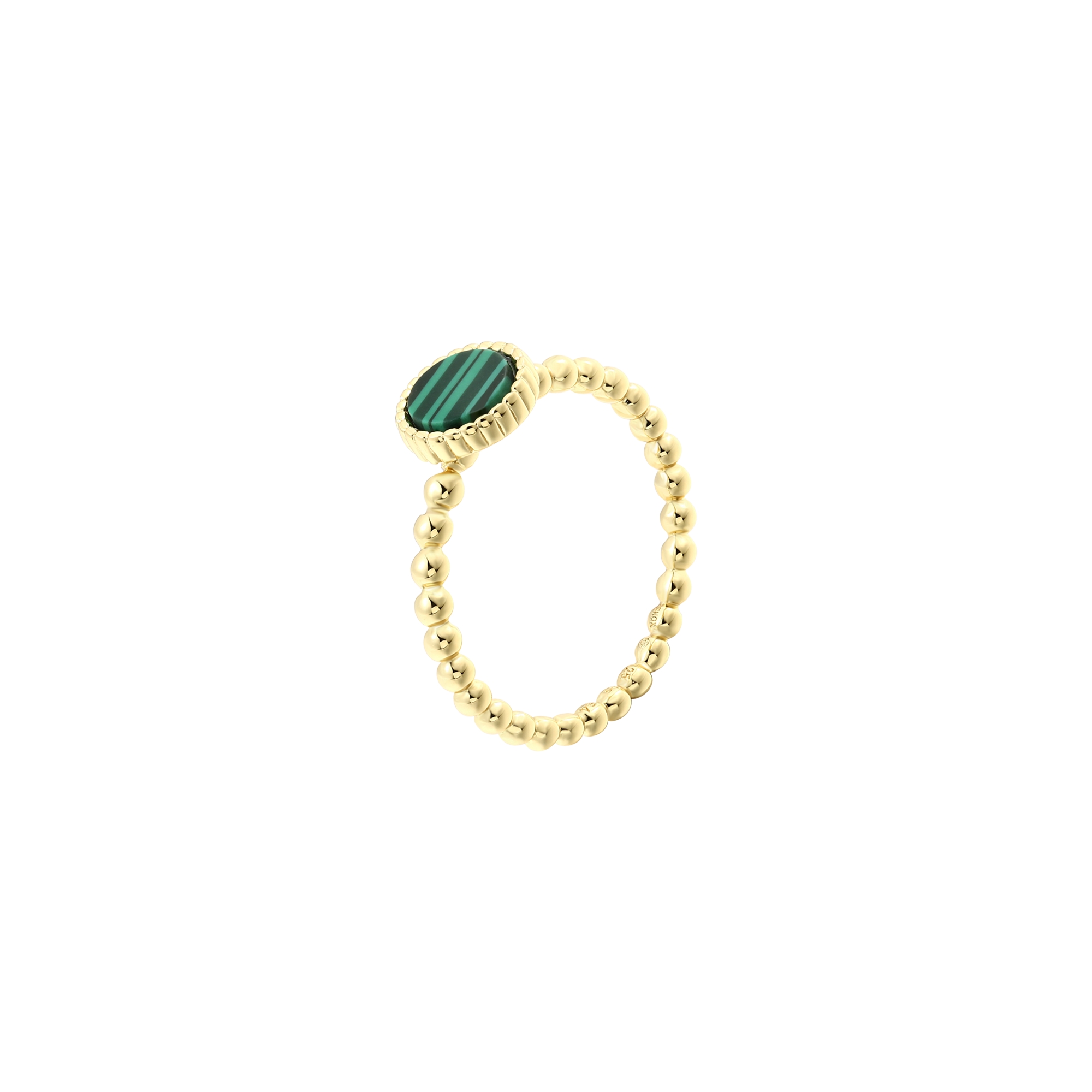 xenox-orbit-ring-925-sterlingsilber-18k-vergoldet-mit-malachit image 1