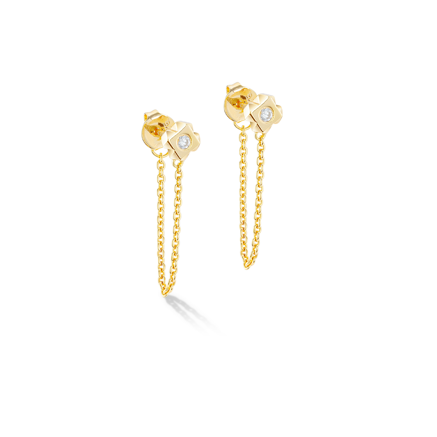 coeur-de-lion-statement-sparkling-spike-chain-ohrringe-6-mm-gold image 2