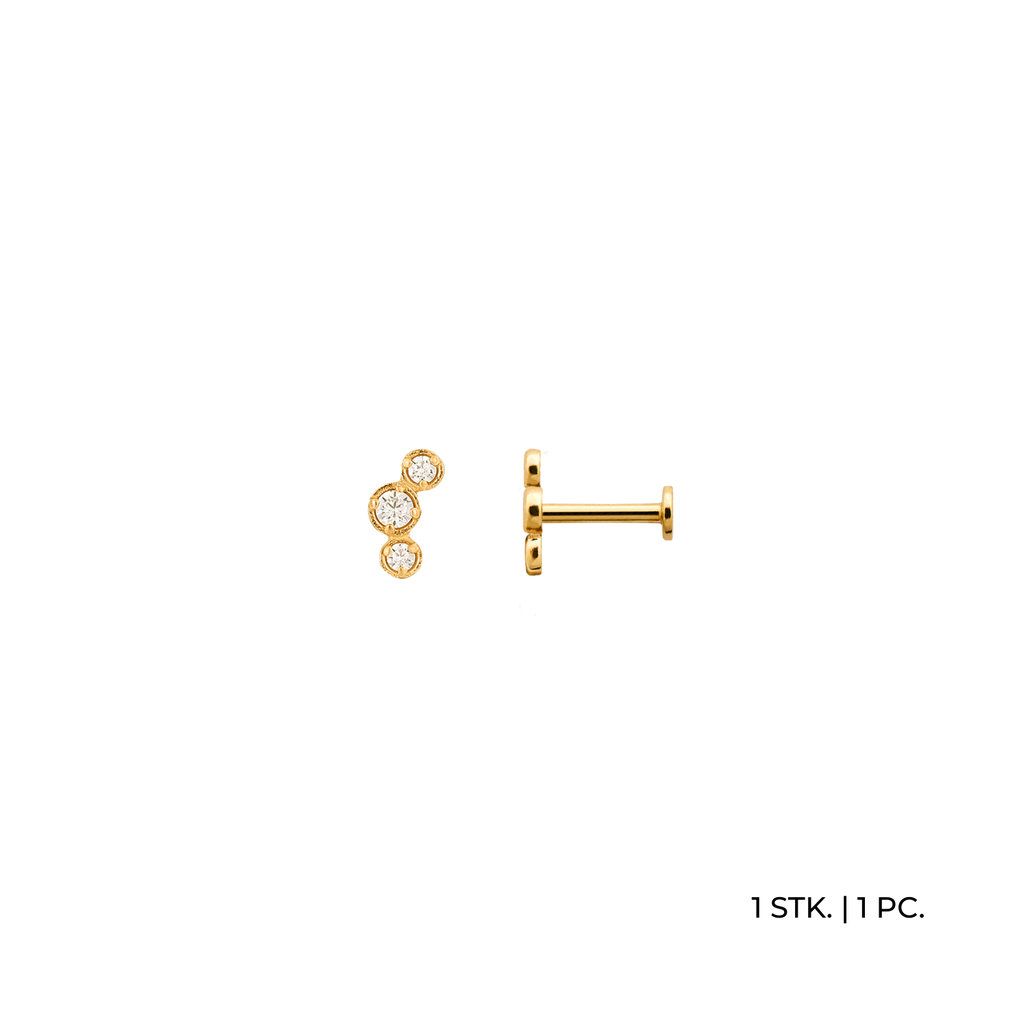 xenox-fine-curve-piercing-585-gelbgold-mit-3-zirkonia image 1