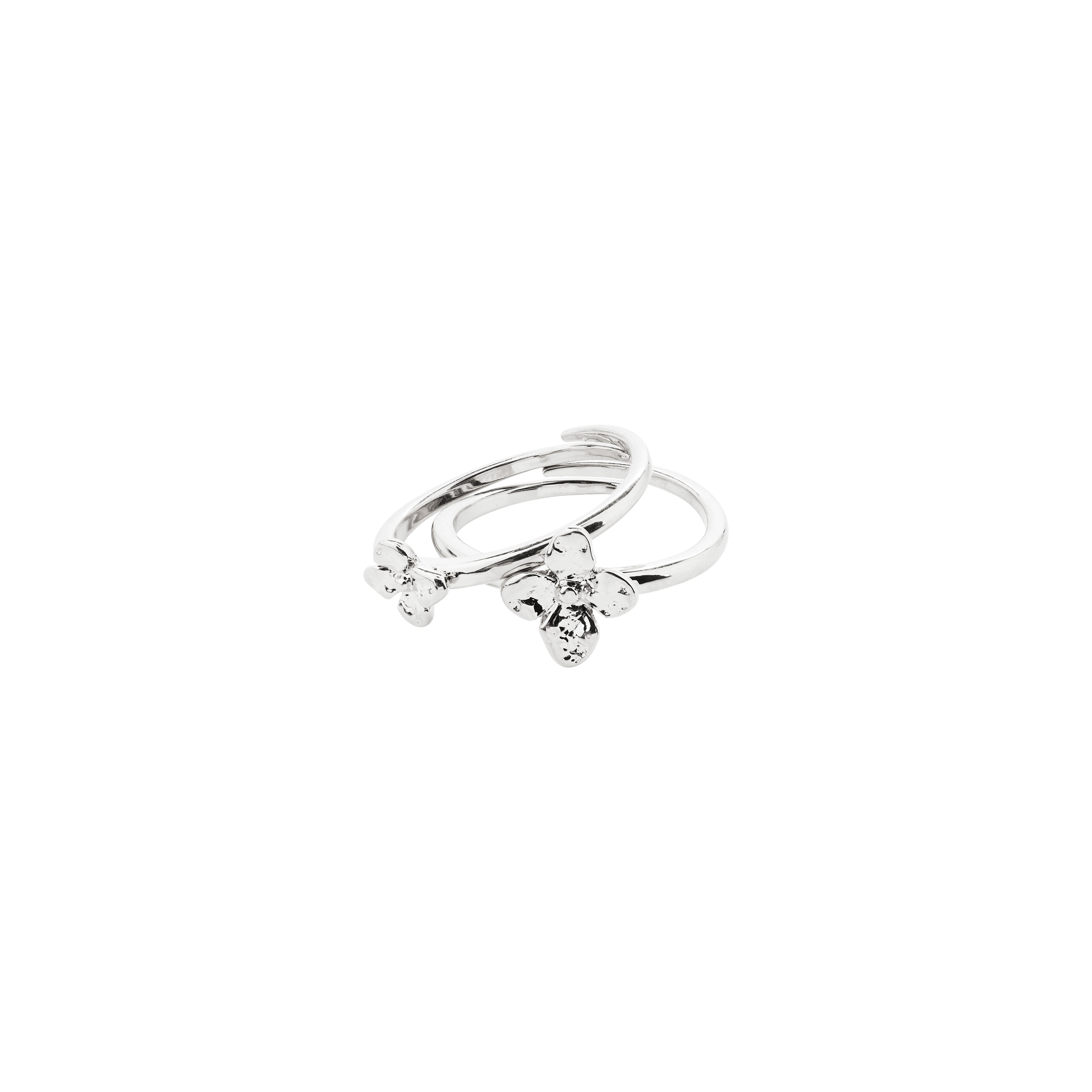 pilgrim-sanine-geschenkset-ringe-ohrstecker-versilbert-floral image 4